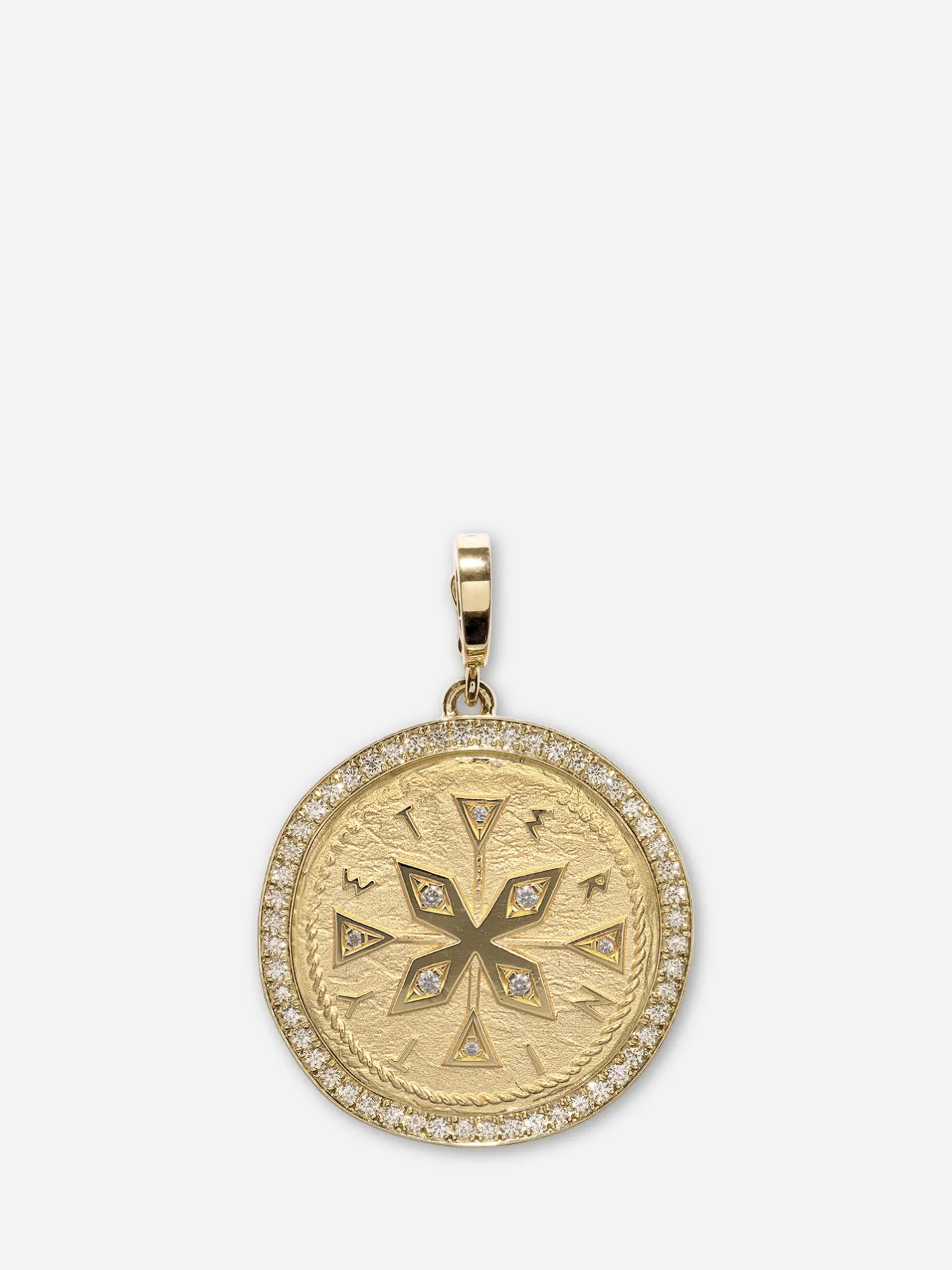 Compass Large Pave Coin Charm<AZLEE Jewelry Outlet