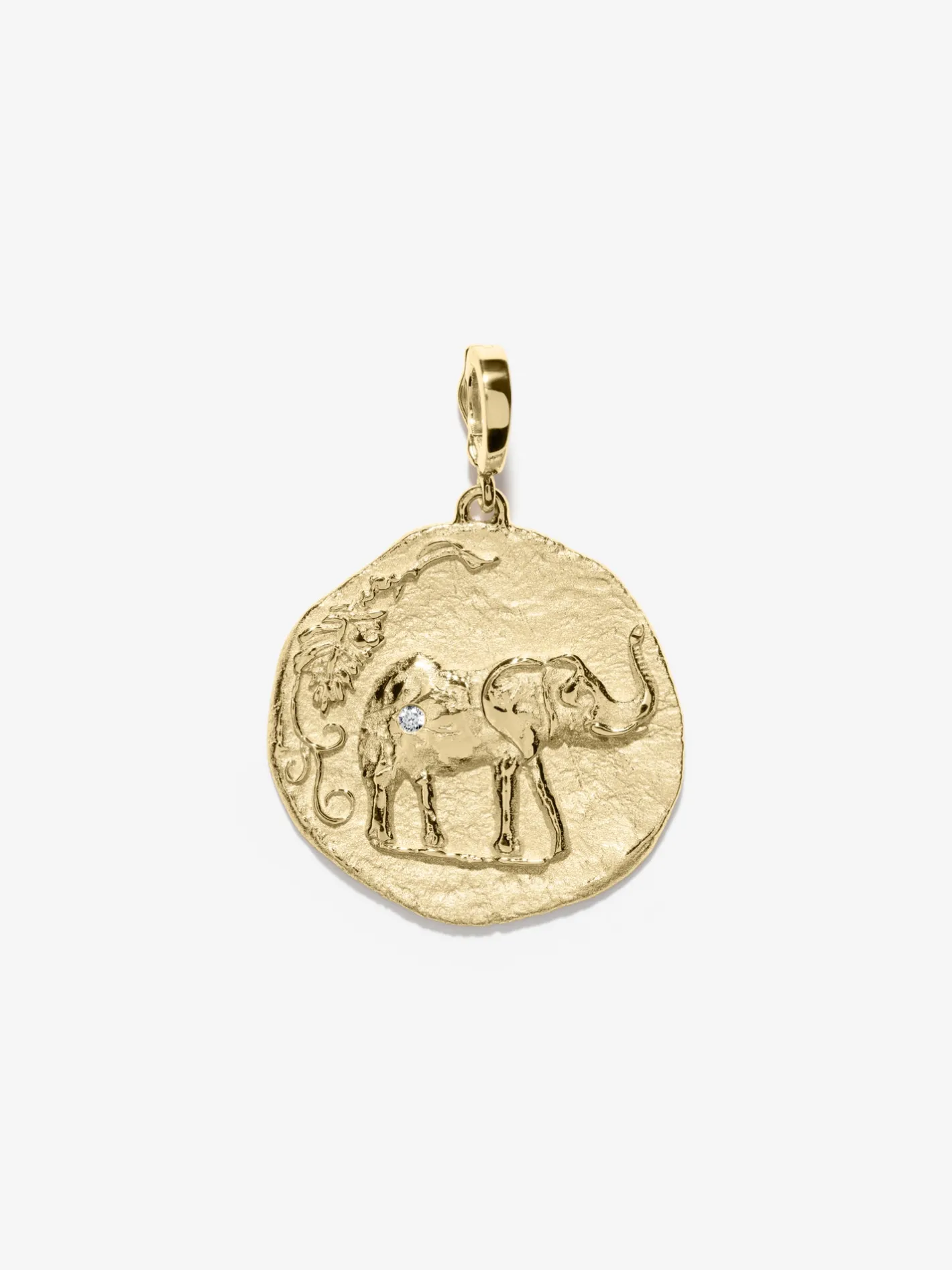 Elefante Loyalty Large Diamond Coin Charm<AZLEE Jewelry Store