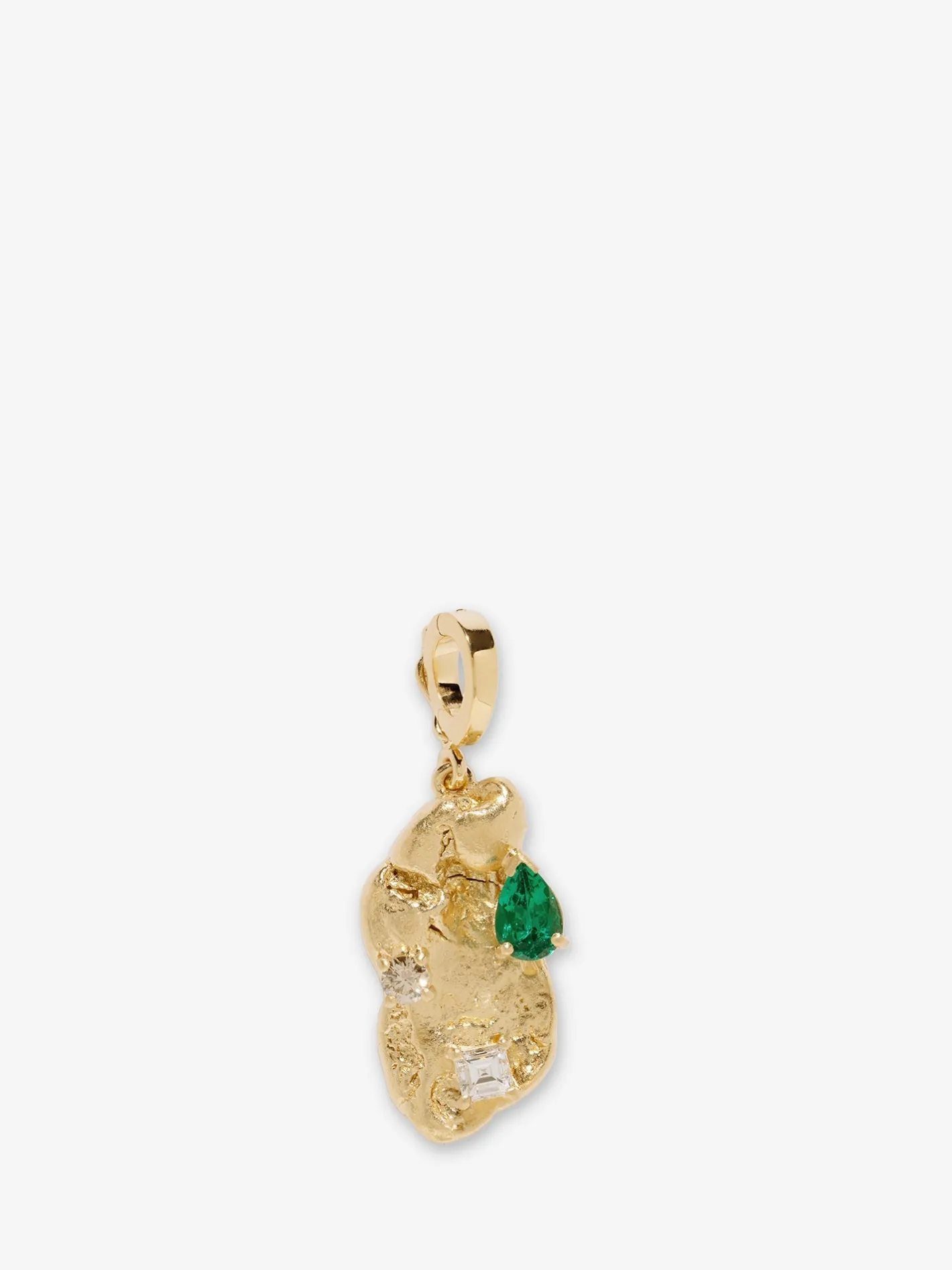 Emerald Scattered Large Gold Nugget Charm<AZLEE Jewelry Shop