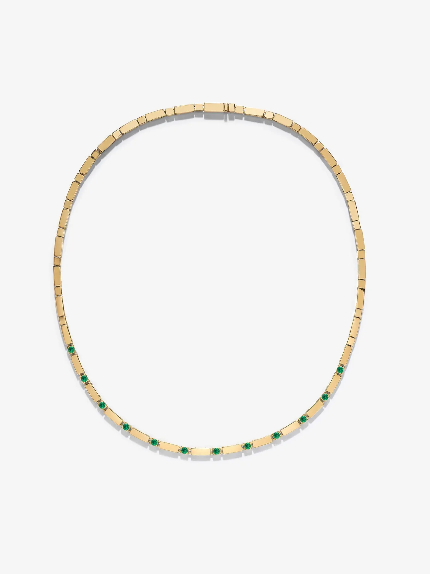 Gold Bar and Emerald Tennis Necklace<AZLEE Jewelry Outlet