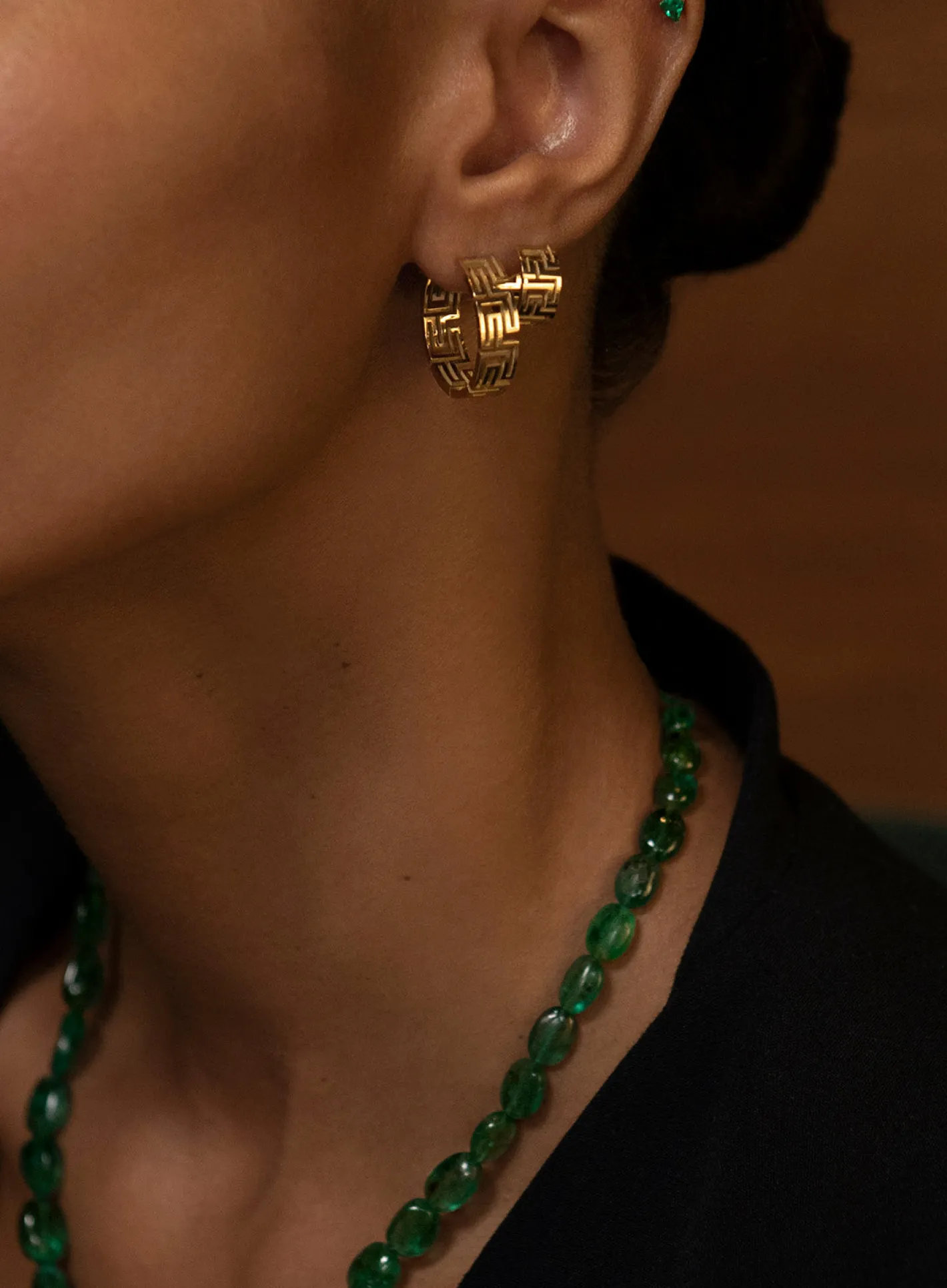Greek Pattern Huggie Earrings<AZLEE Jewelry Cheap