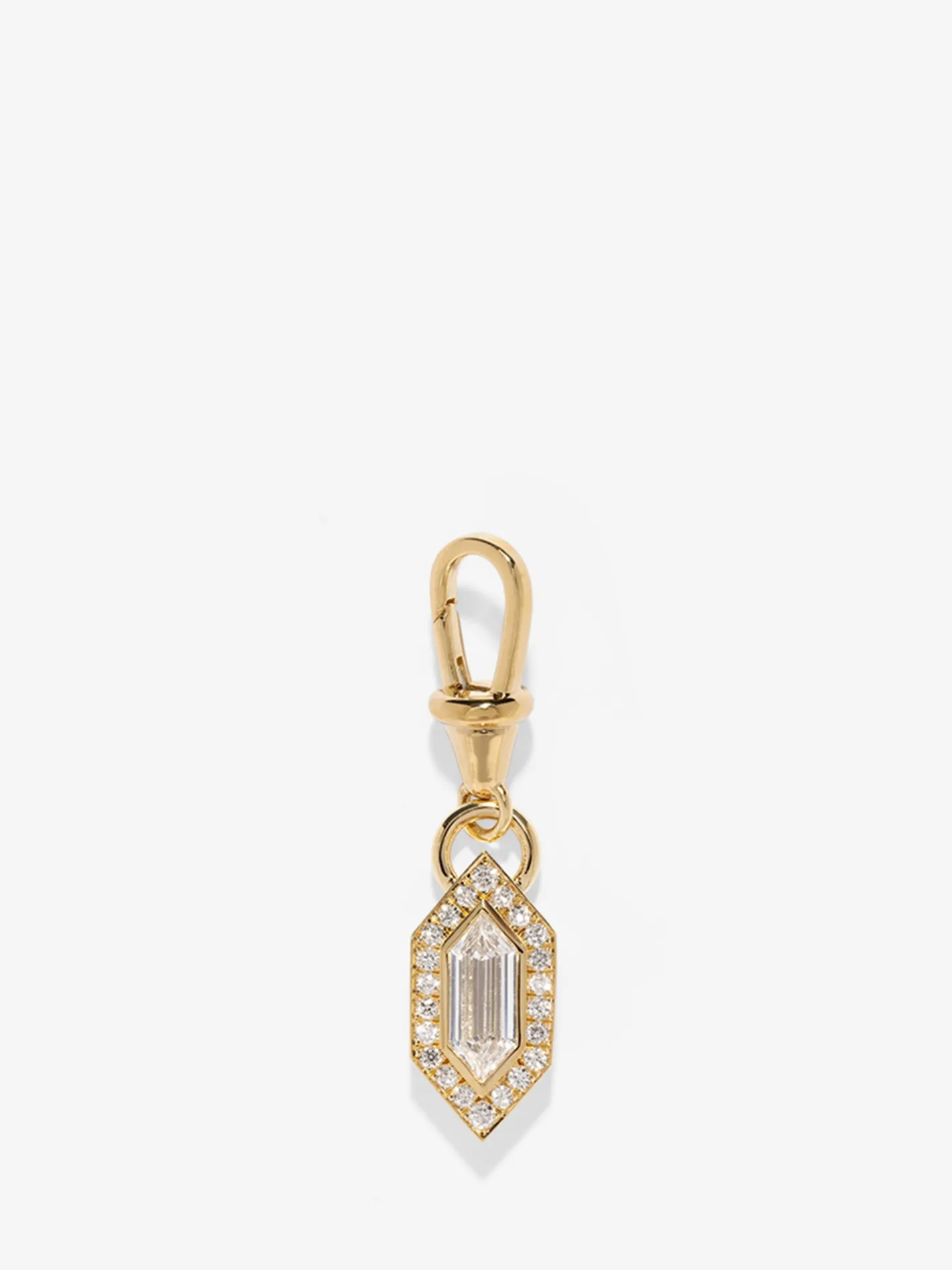 Silhouette Elongated Hexagon Diamond Charm<AZLEE Jewelry Store