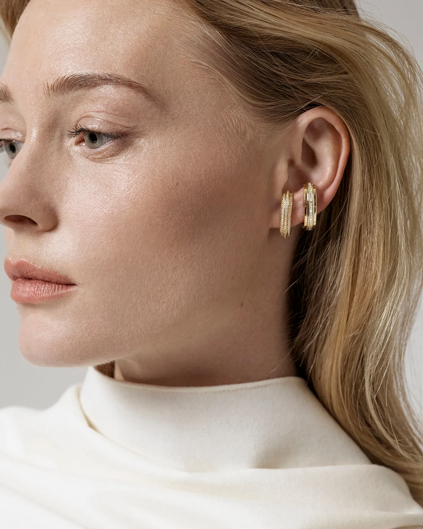 Staircase Bare Cuffed Stud<AZLEE Jewelry Cheap