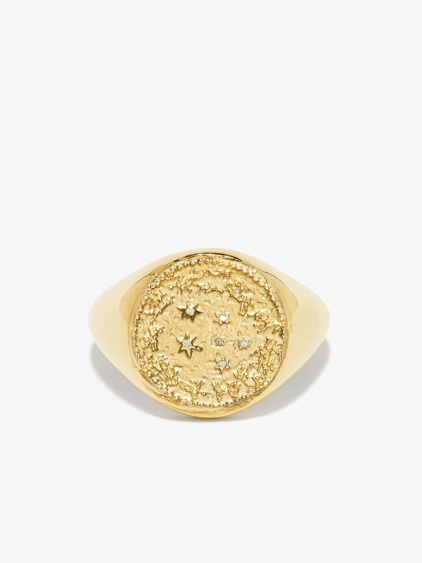 Zodiac Wheel Signet Coin Ring<AZLEE Jewelry Hot